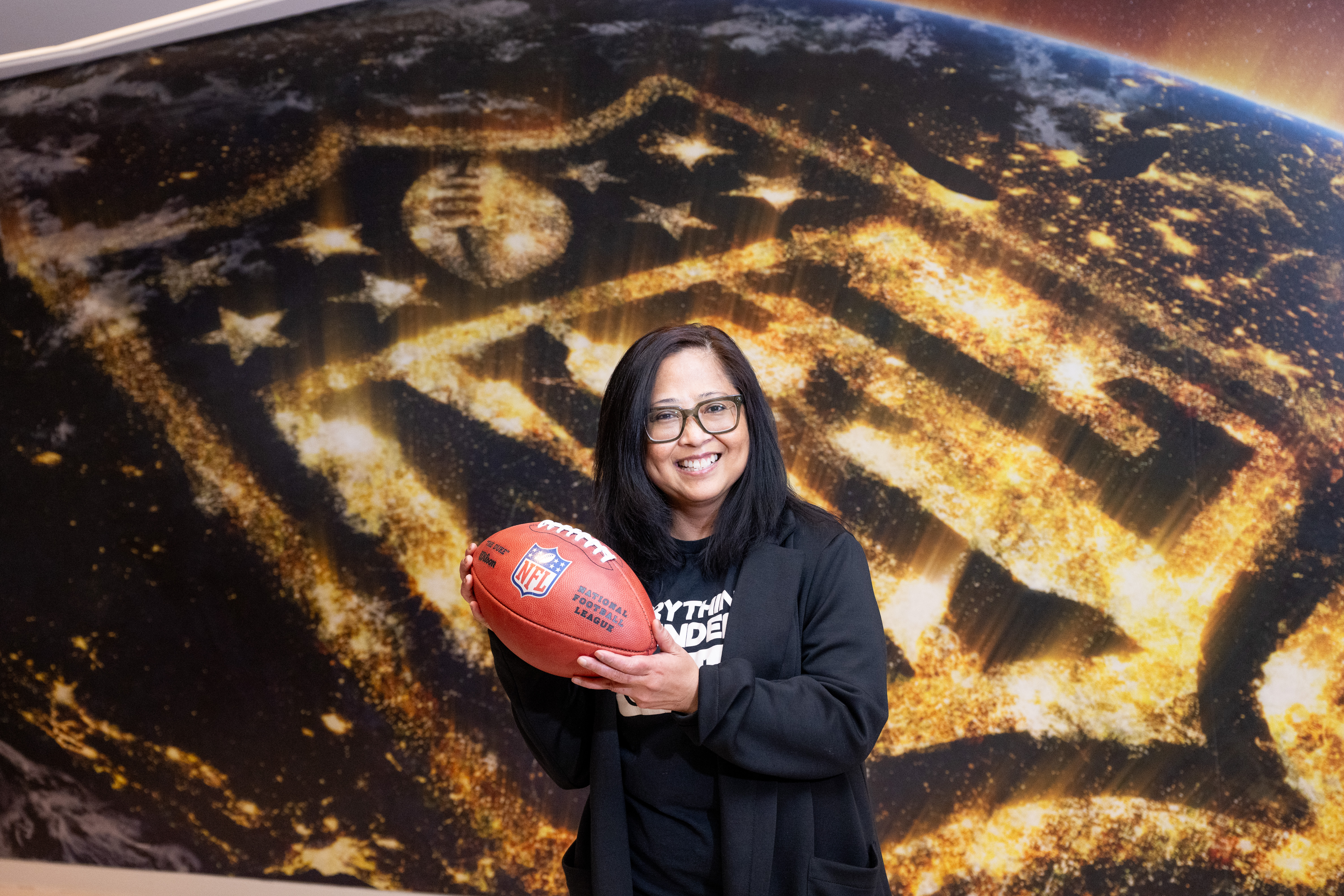 Photos of Emilie at NFL Headquarters, Wednesday, Dec. 6, 2023 in New York. (AP Photo/Diane Bondareff)