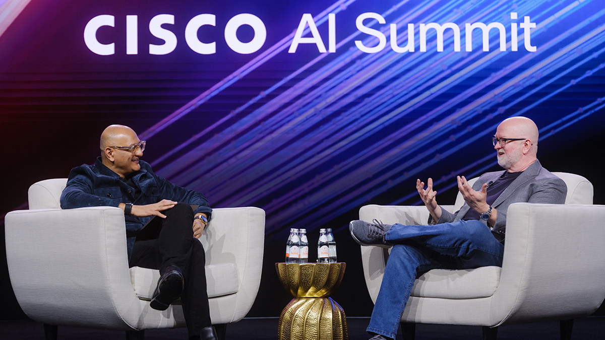 Jeetu and Kevin Scott at Cisco AI Summit