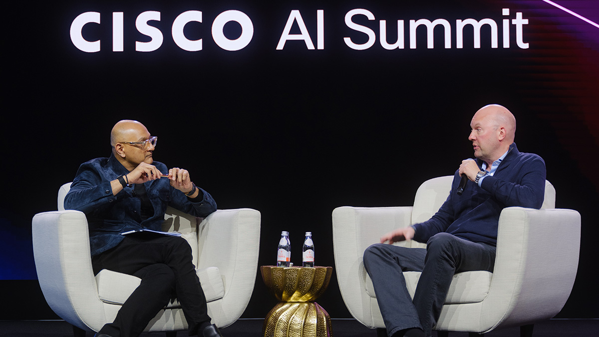 Jeetu and Marc Andreessen at Cisco AI Summit