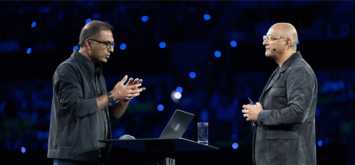 Jeetu Patel and DJ Sampath on stage