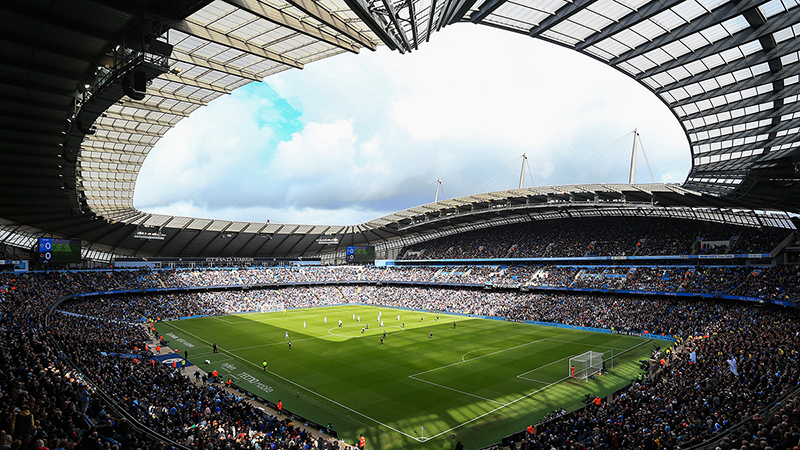MANCHESTER, ENGLAND - OCTOBER 06: A general view during the Premier League match between Manchester City and Wolverhampton Wanderers at Etihad Stadium on October 06, 2019 in Manchester, United Kingdom. (Photo by Matt McNulty - Manchester City/Manchester City FC via Getty Images)