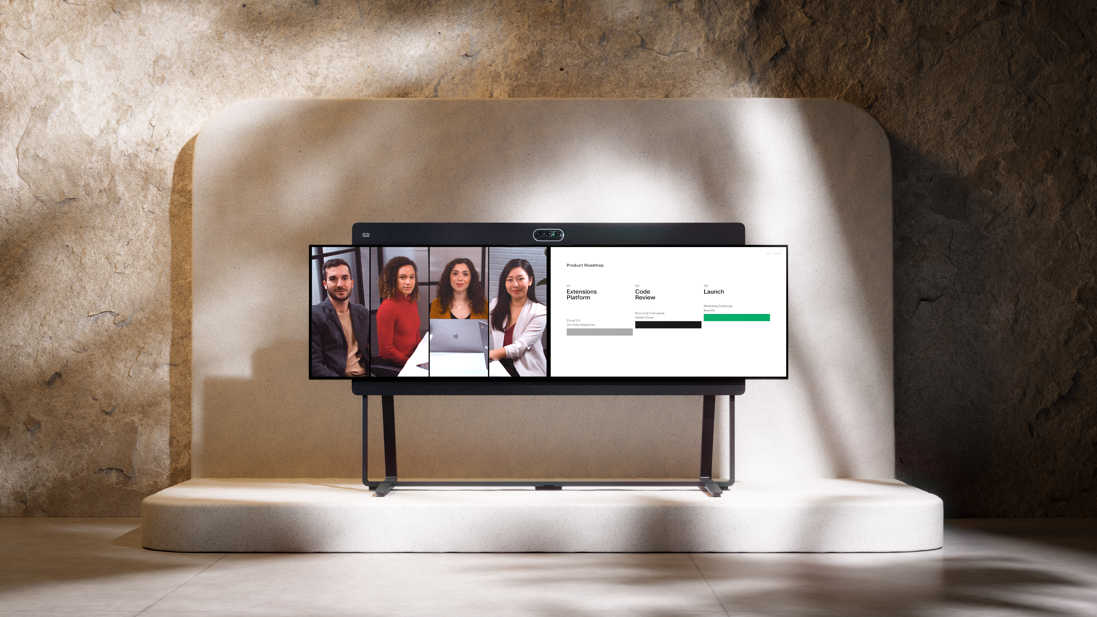 The Room Kit EQX is a new, integrated collaboration solution that allows customers to deploy beautiful, future-of-meeting rooms simply and consistently across sites.  